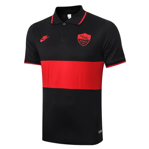 Replicas Polo AS Roma 2019/20 Negro Rojo